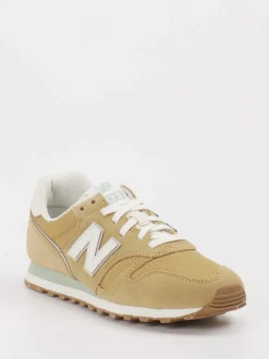 New Balance – Sneaker aus Velour/Textil in Sandbeige