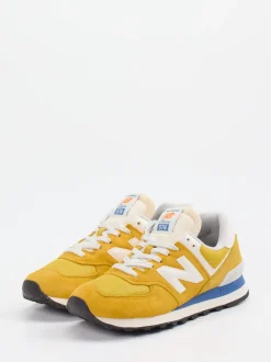 New Balance – Sneaker aus Veloursleder Senfgelb