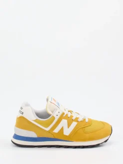 New Balance – Sneaker aus Veloursleder Senfgelb