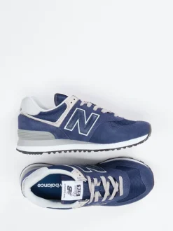 New Balance – Sneaker aus Veloursleder und Mesh blau