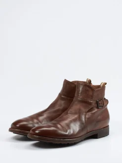 Officine Creative – Ankle Boots aus Kalbleder Mittelbraun