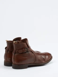 Officine Creative – Ankle Boots aus Kalbleder Mittelbraun