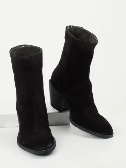 Officine Creative – Ankle Boots aus Veloursleder Schwarz
