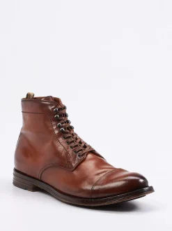 Officine Creative – Captoe-Boots aus Büffelleder braun