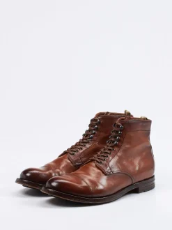 Officine Creative – Captoe-Boots aus Büffelleder braun