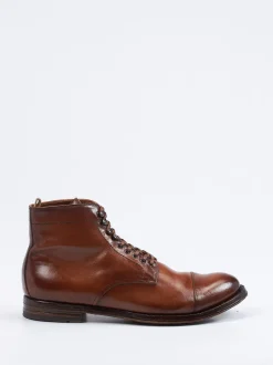 Officine Creative – Captoe-Boots aus Büffelleder braun