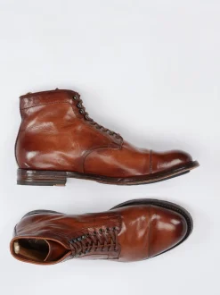 Officine Creative – Captoe-Boots aus Büffelleder braun