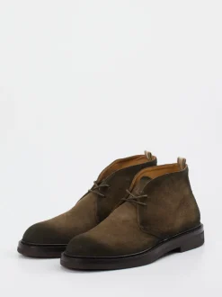 Officine Creative – Desert Boots aus Veloursleder oliv