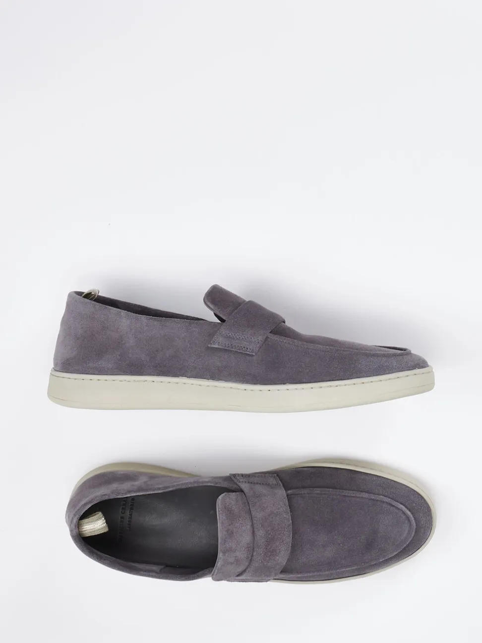 Officine Creative – Loafer aus Veloursleder steingrau