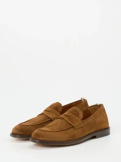 Officine Creative – Loafer aus Veloursleder Cognac