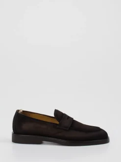 Officine Creative – Penny Loafer aus Veloursleder Dunkelbraun