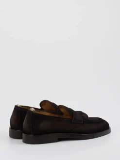 Officine Creative – Penny Loafer aus Veloursleder Dunkelbraun