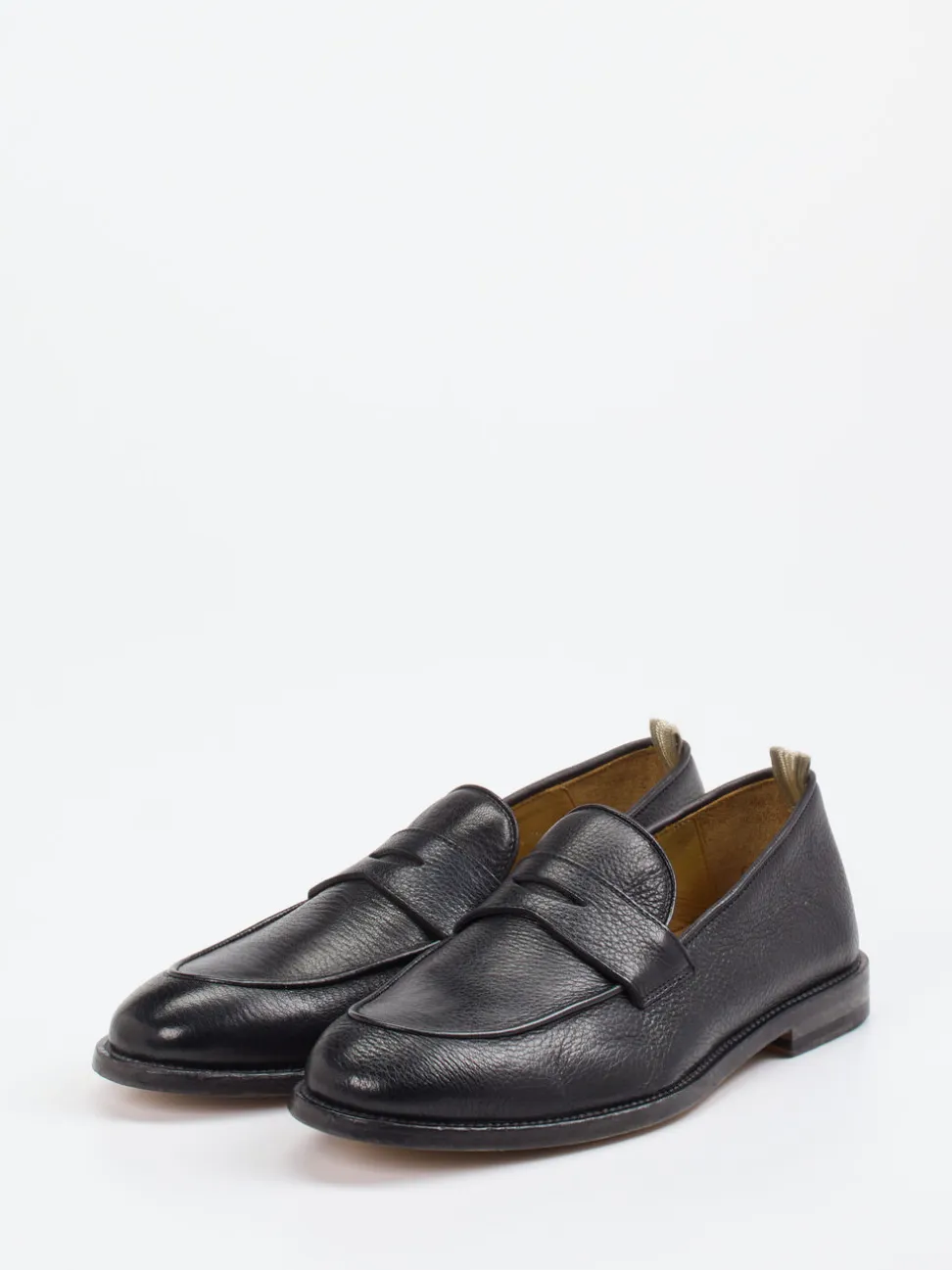 Officine Creative – Penny Loafer aus Hirschleder Schwarz