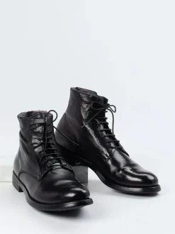 Officine Creative – Schnürboots aus Büffelleder schwarz