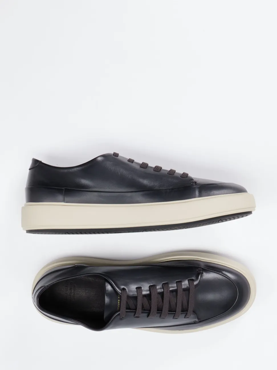 Officine Creative – Sneaker aus Lammleder tiefschwarz