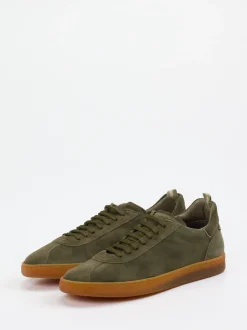 Officine Creative – Sneaker aus Veloursleder olivgrün