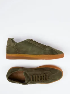 Officine Creative – Sneaker aus Veloursleder olivgrün