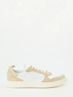 Officine Creative – Sneaker aus Kalbleder Weiß-Beige