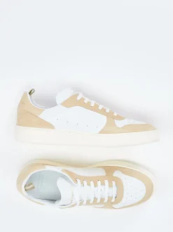 Officine Creative – Sneaker aus Kalbleder Weiß-Beige