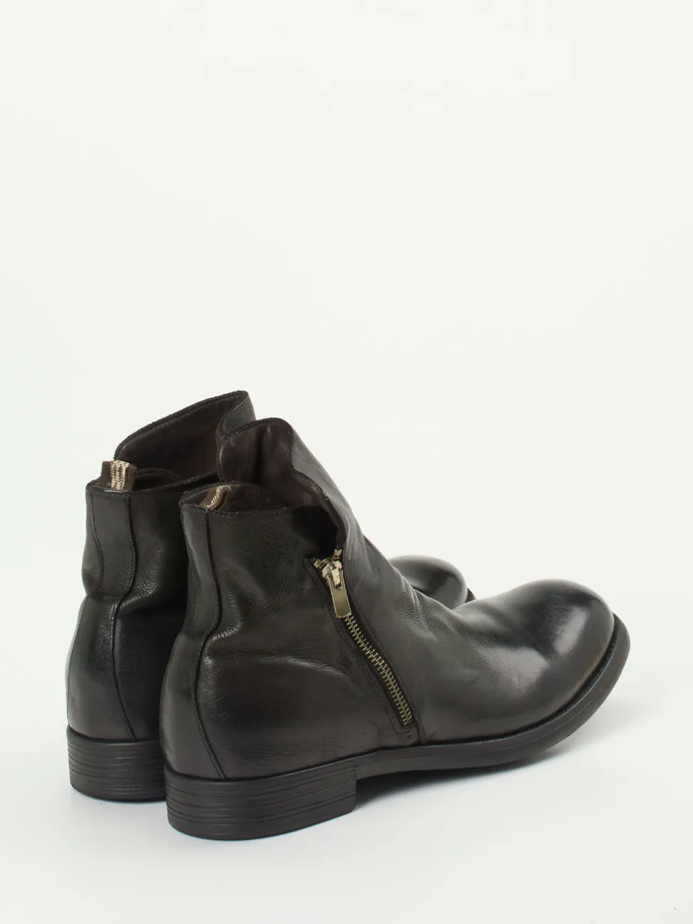 Officine Creative – Stiefeletten aus Büffelleder Schwarzbraun