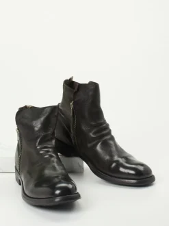 Officine Creative – Stiefeletten aus Büffelleder Schwarzbraun