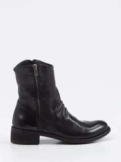 Officine Creative – Stiefelette aus Büffelleder schwarz