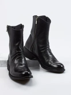 Officine Creative – Stiefelette aus Büffelleder schwarz