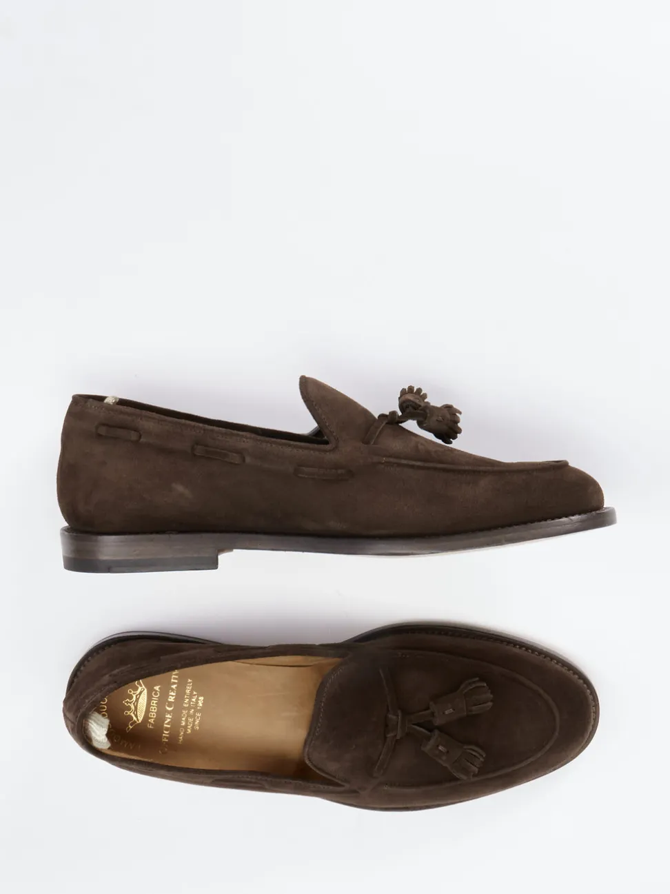 Officine Creative – Tassel Loafer aus Veloursleder Braun