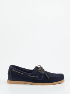 Opificio Vico – Bootsschuh aus Veloursleder Marineblau