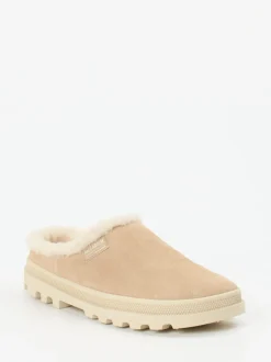 Palladium – Hausschuh aus Veloursleder beige gefüttert