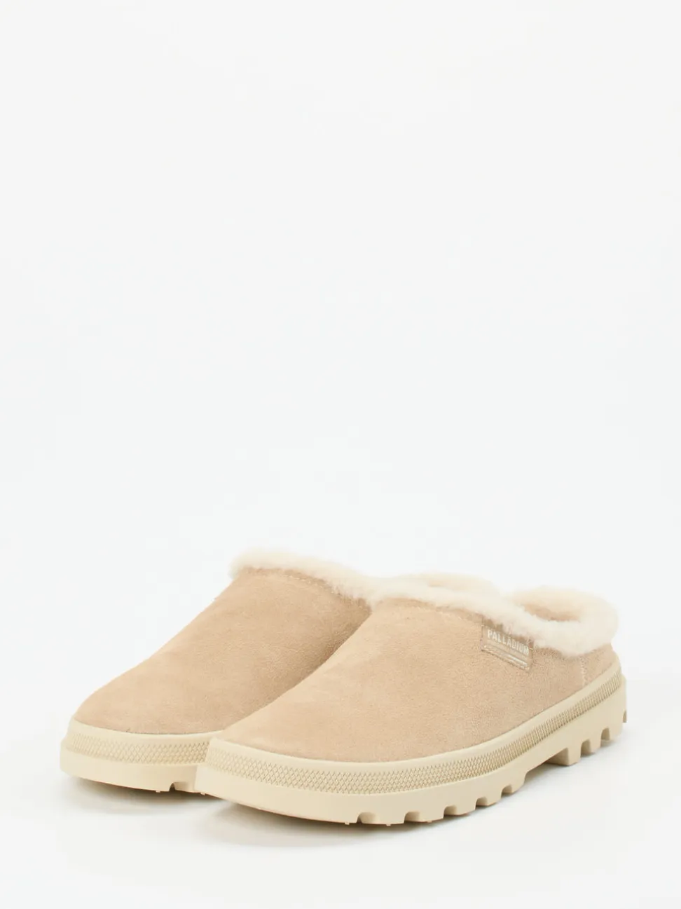 Palladium – Hausschuh aus Veloursleder beige gefüttert