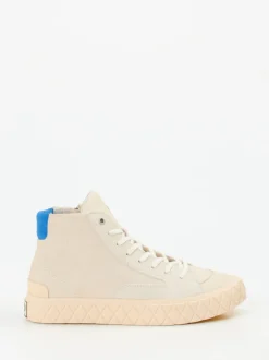 Palladium – High-Top Sneaker aus Veloursleder cremeweiß