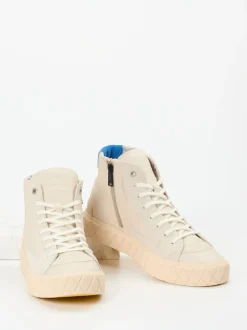 Palladium – High-Top Sneaker aus Veloursleder cremeweiß