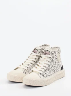 Palladium – High-Top Sneaker aus Lammleder cremeweiß