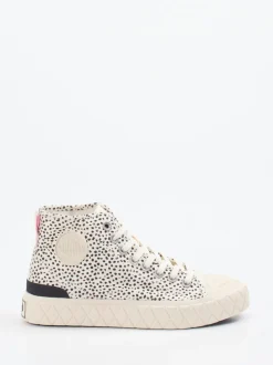 Palladium – High-Top Sneaker aus Lammleder cremeweiß