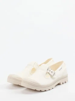 Palladium – Mary Jane Sneaker aus Canvas cremeweiß