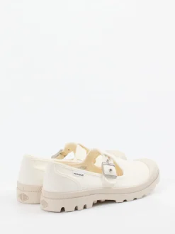 Palladium – Mary Jane Sneaker aus Canvas cremeweiß