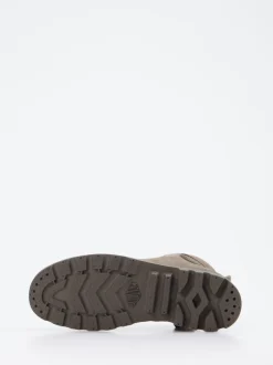 Palladium – Schnürboots aus Veloursleder schlammgrau