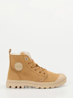 Palladium – Schnürboots aus Nubukleder camelbraun