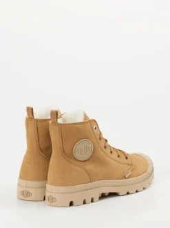 Palladium – Schnürboots aus Nubukleder camelbraun