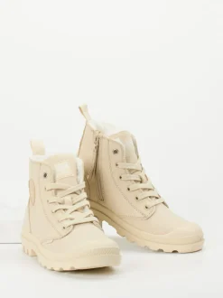 Palladium – Schnürboots aus Nubukleder beige