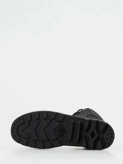 Palladium – Schnürboots aus Fettleder Schwarz
