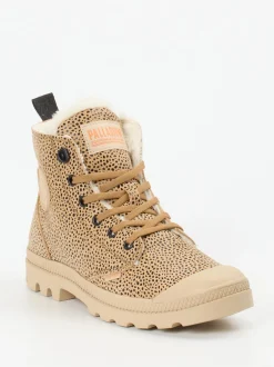 Palladium – Schnürboots aus Nubukleder beigebraun