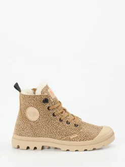 Palladium – Schnürboots aus Nubukleder beigebraun