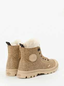 Palladium – Schnürboots aus Nubukleder beigebraun