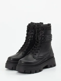 Palladium – Schnürboots aus Leder in Schwarz