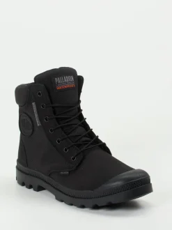 Palladium – Schnürboots aus Nubukleder schwarz