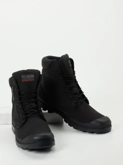 Palladium – Schnürboots aus Nubukleder schwarz