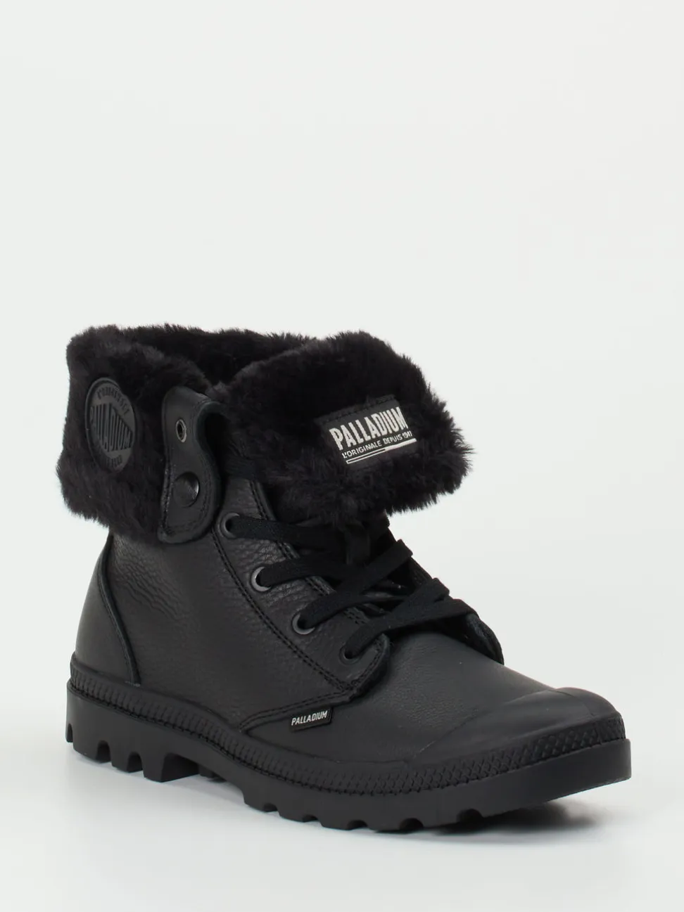 Palladium – Schnürboots aus Nubukleder schwarz