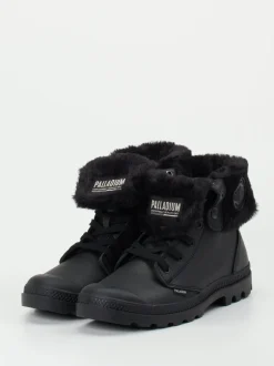 Palladium – Schnürboots aus Nubukleder schwarz